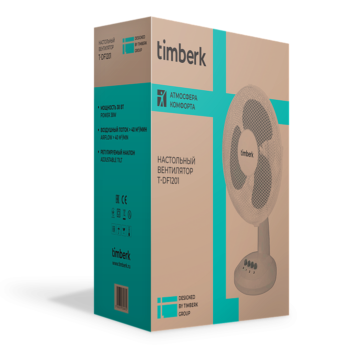 Вентилятор электрический настольный Timberk T-DF1201 - 2